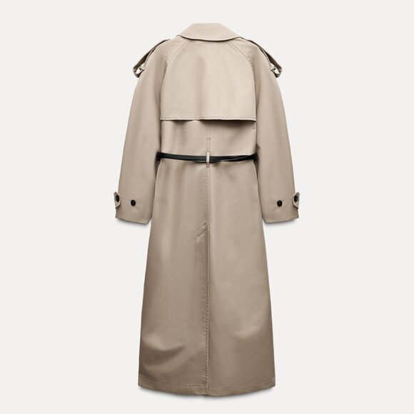 *SOLD* ZARA Oversized Double Breasted Beige Trench Coat NEW with Tags! - Picture 10 of 13